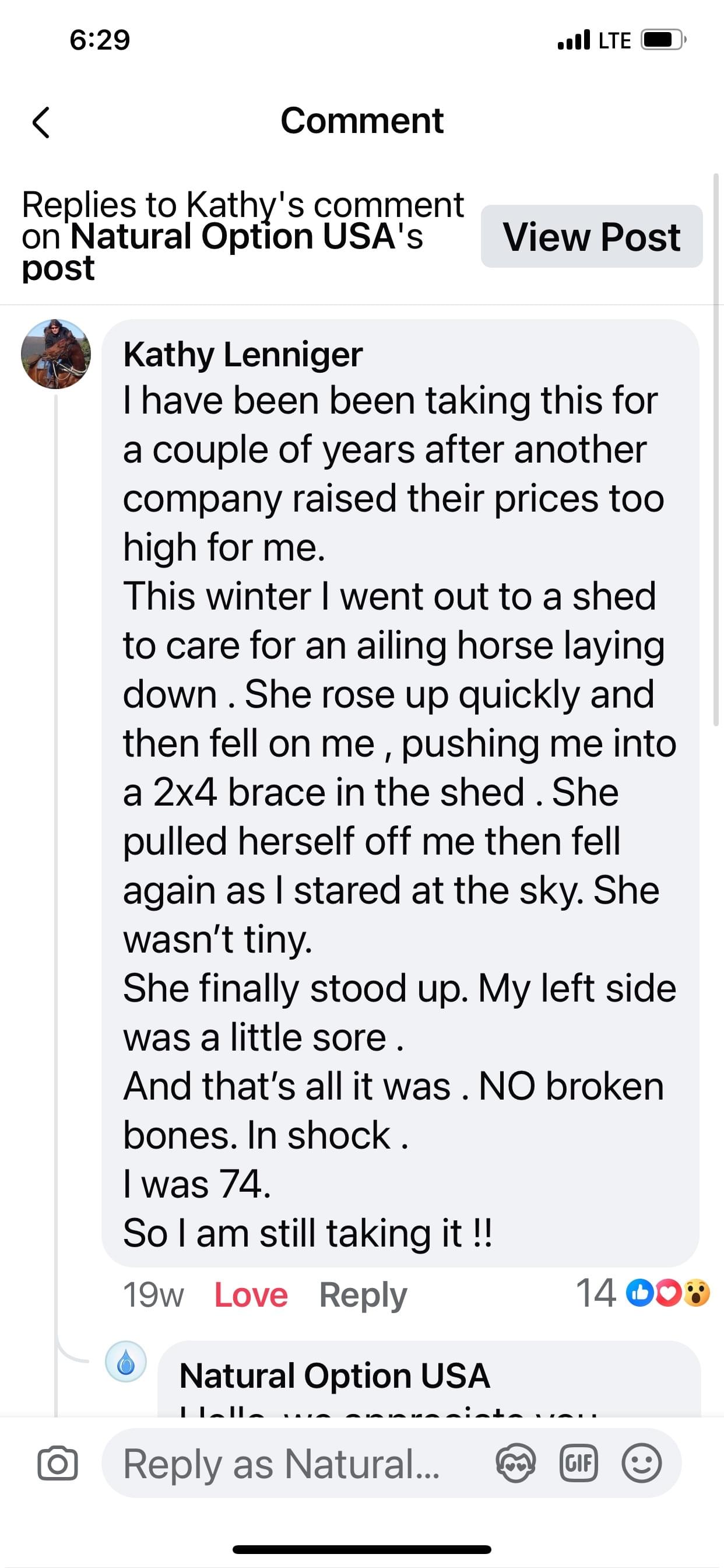 Natural Options - OsteoOrganical Results