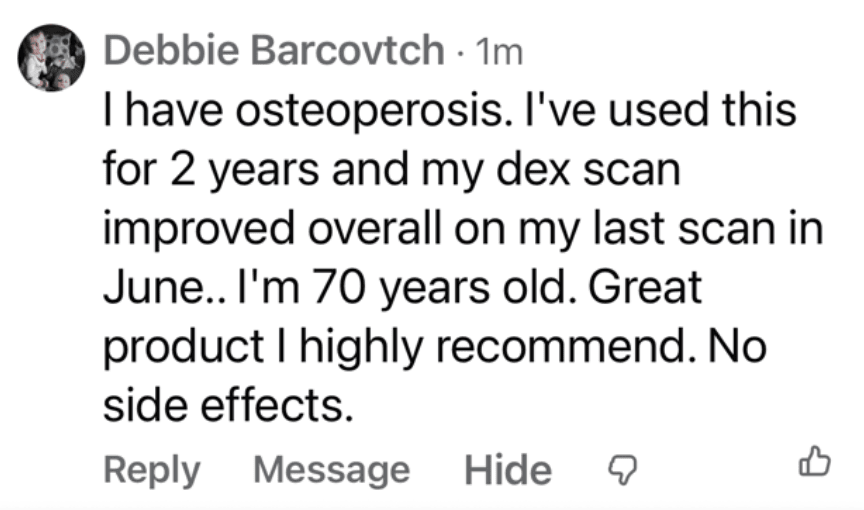 Natural Options - OsteoOrganical Results
