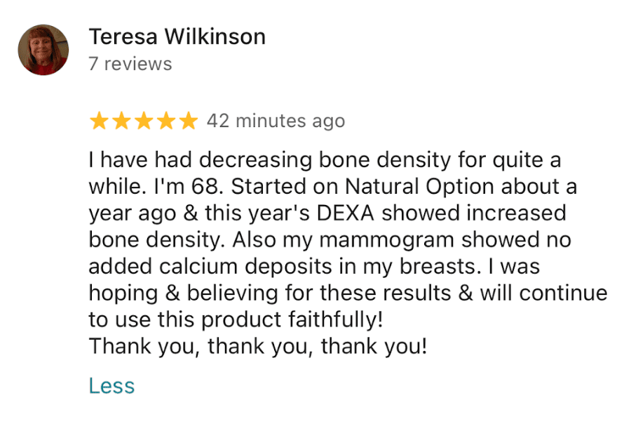 Natural Options - OsteoOrganical Results