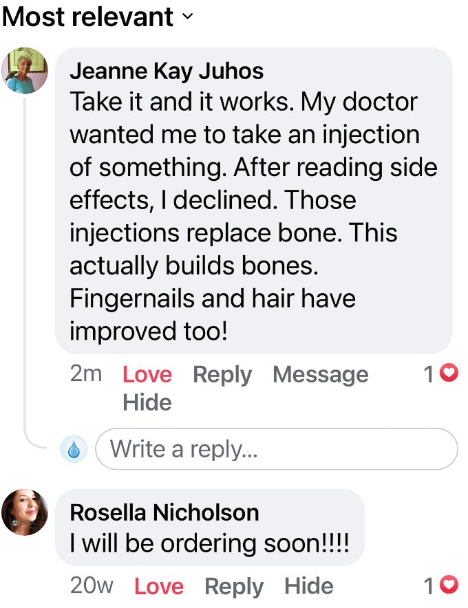 Natural Options - OsteoOrganical Results