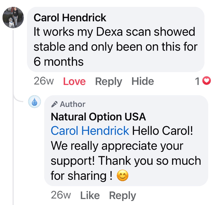 Natural Options - OsteoOrganical Results